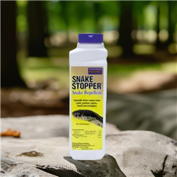 Snake Stopper 1.5 lb. - Natural snake repellent with clove oil, cedar oil, cinnamon oil, and sulfur. Safe for use around children and pets, this product effectively repels snakes from yards, gardens, sheds, campsites, patios, and decks.