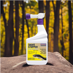 Snake Stopper RTS (Ready-To-Spray) - liquid snake repellent with natural ingredients like clove oil, cedar oil, cinnamon oil, and sulfur. Convenient ready-to-spray application that repels snakes from large areas without harming them.